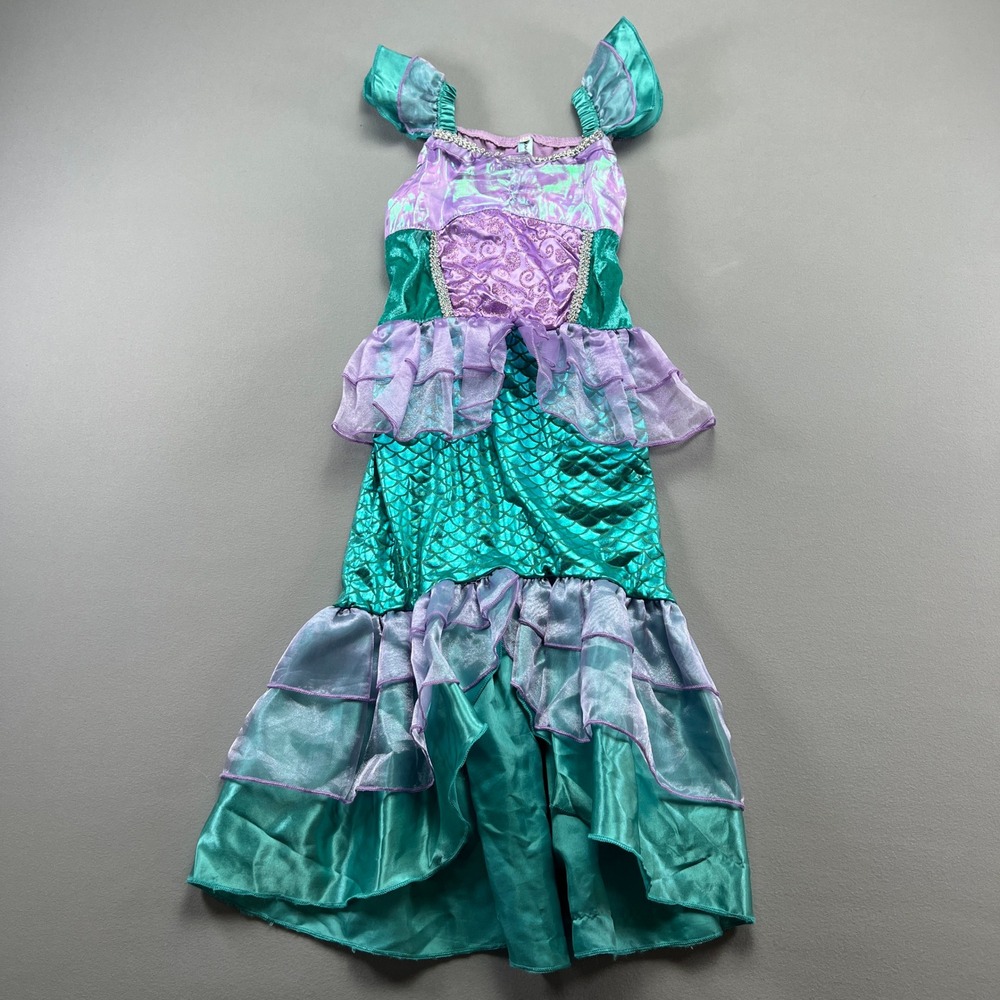 Ghnatygren Mermaid Costume Girls 120 Multi Tiered Scale Texture Princess Ariel